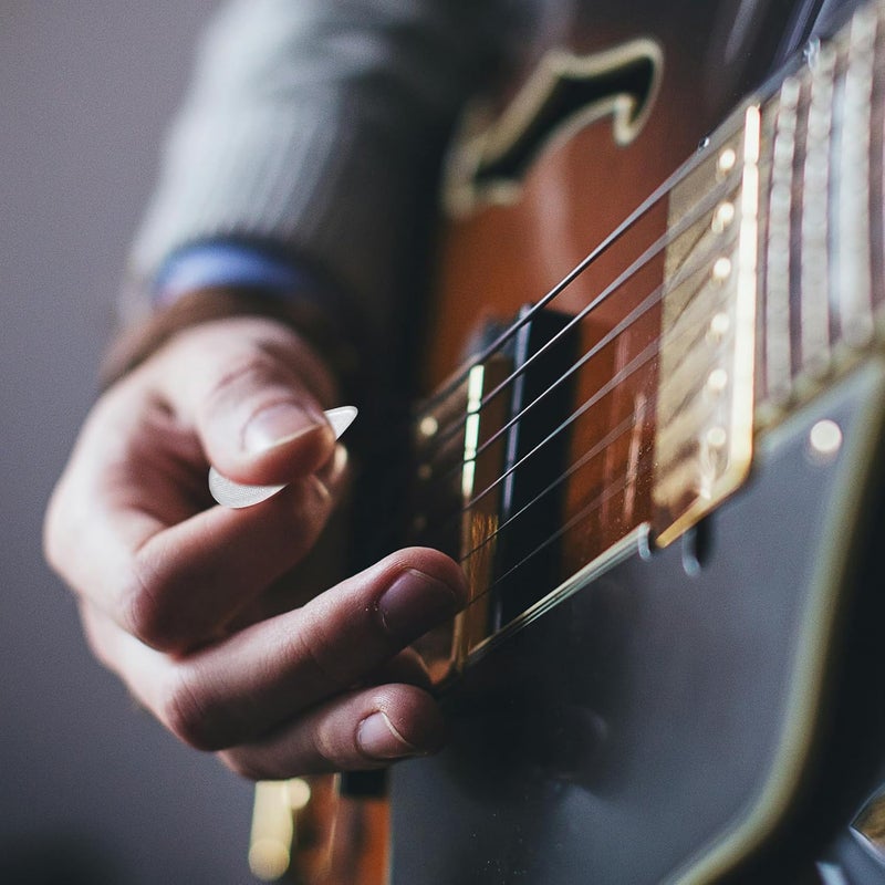 Wingo Guitar Picks with Grip Stamped, Non Slip Picks 5 Pack (073, 088, 1.0, 1.25, 1.5mm) for Acoustic Electric Guitar Bass- Clear Color. - Image 5